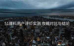 51爆料用户评价实测 攻略对比与结论