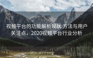 视频平台的功能解析现状 方法与用户关注点，2020视频平台行业分析