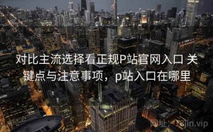 对比主流选择看正规P站官网入口 关键点与注意事项，p站入口在哪里