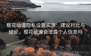 樱花动漫隐私设置实测：建议对比与结论，樱花动漫会泄露个人信息吗