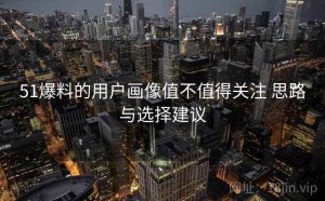 51爆料的用户画像值不值得关注 思路与选择建议