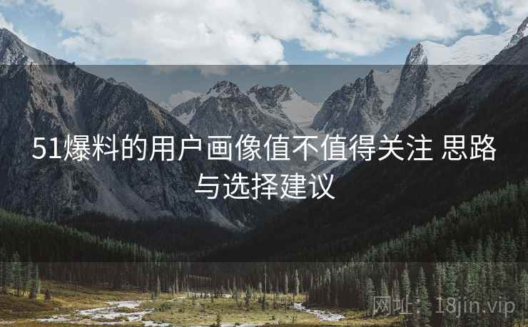 51爆料的用户画像值不值得关注 思路与选择建议 51爆料的用户画像值不值得关注 思路与选择建议