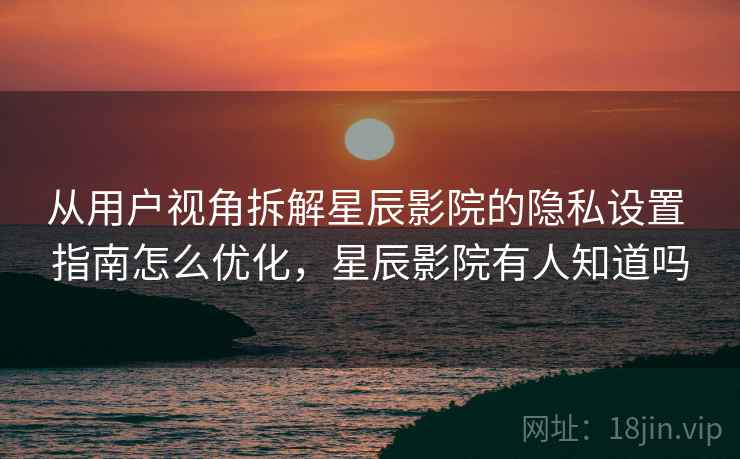 从用户视角拆解星辰影院的隐私设置 指南怎么优化，星辰影院有人知道吗