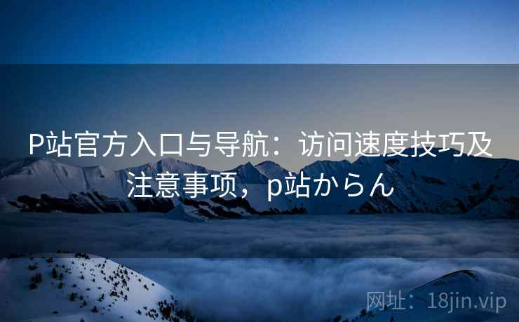 P站官方入口与导航：访问速度技巧及注意事项，p站からん