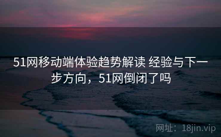 51网移动端体验趋势解读 经验与下一步方向，51网倒闭了吗